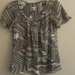 Adorable J Jill Blouse Brown Tones XSP